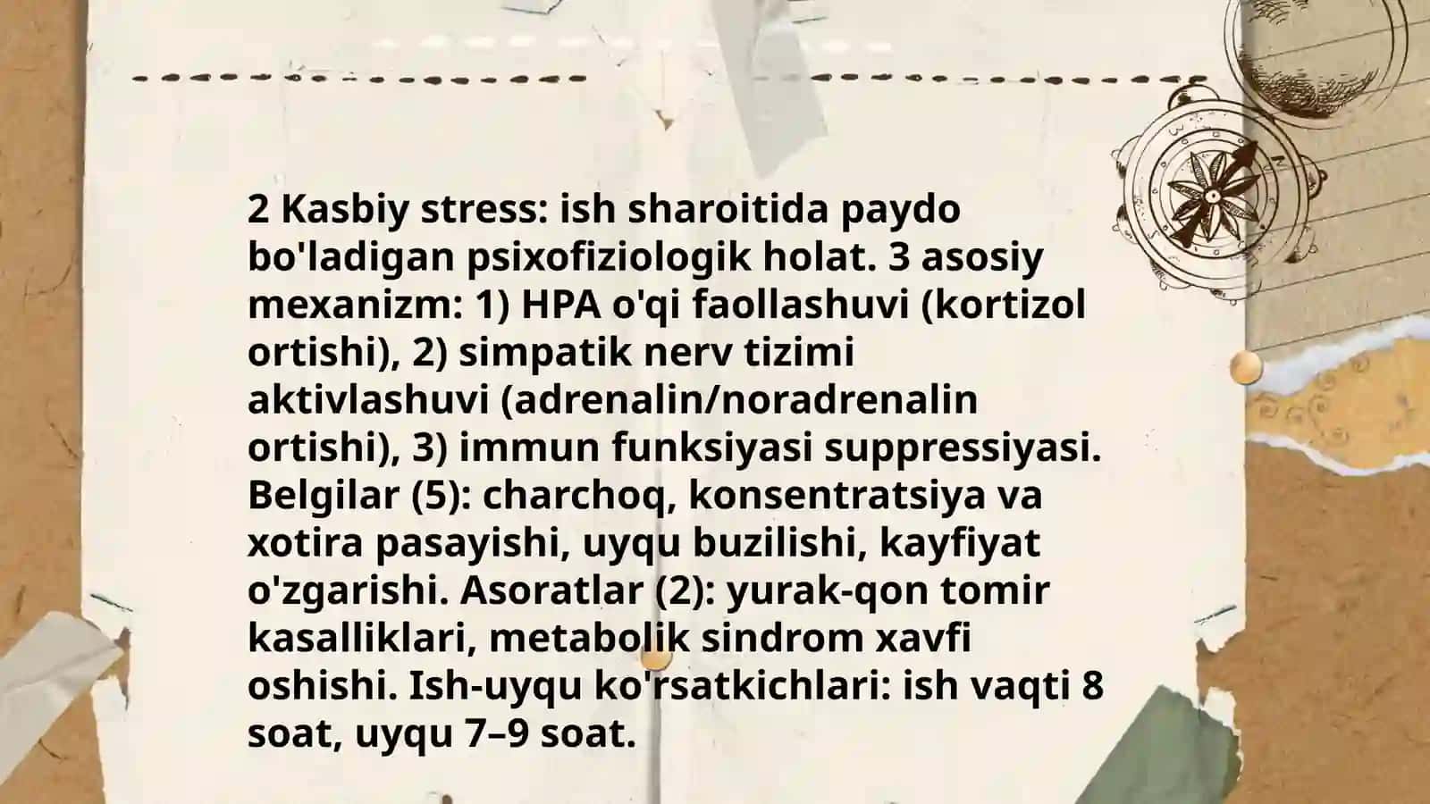 Tibbiyot xodimlarida emotsional xolatlarning o'ziga xosligi. Stress va uning bosqichlari. Bartaraf etish yo'llari 4
