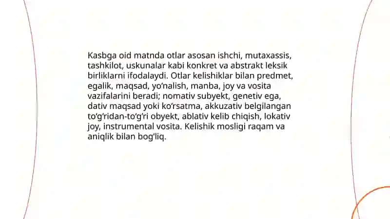 Kasbga oid matnni grammatik tahlil qilish 4