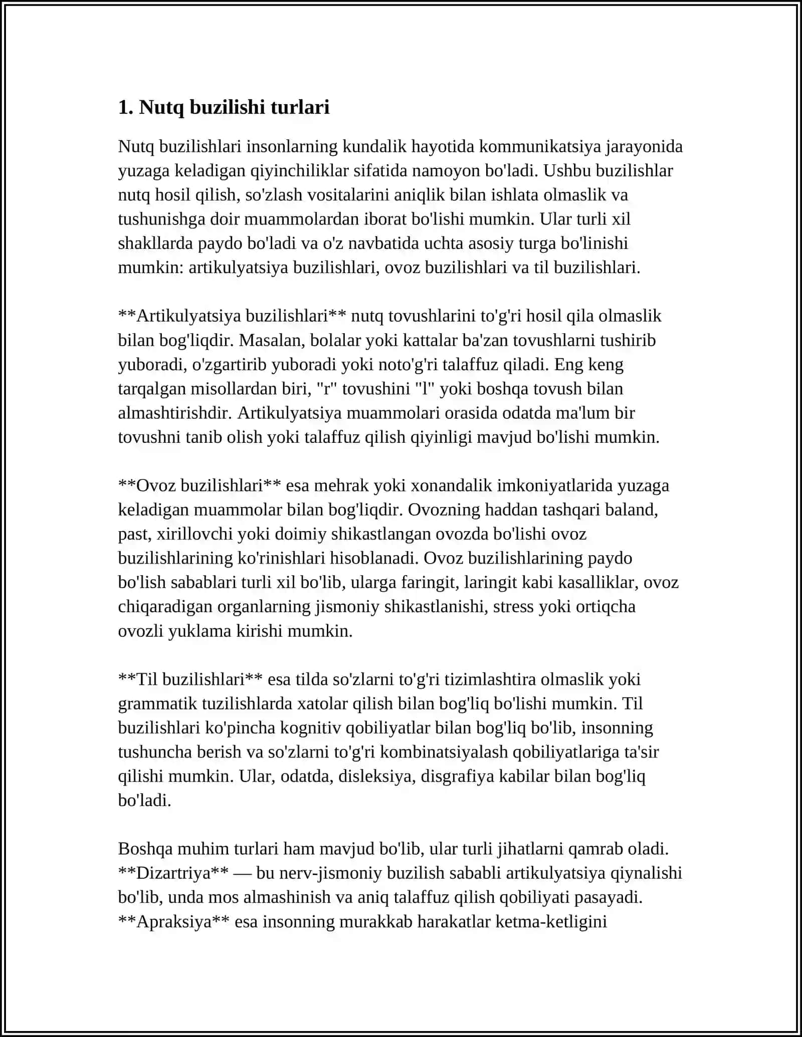 NUTQ BUZILISHI BOʻLGAN BOLALARDA NUTQ FAOLIYATINING MOTIVATSION VA RAGʻBATLANTIRUVCHI DARAJASINING XUSUSIYATLARI VA ULARNING USTIDA ISHLASH TEXNOLOGIYALARI 4