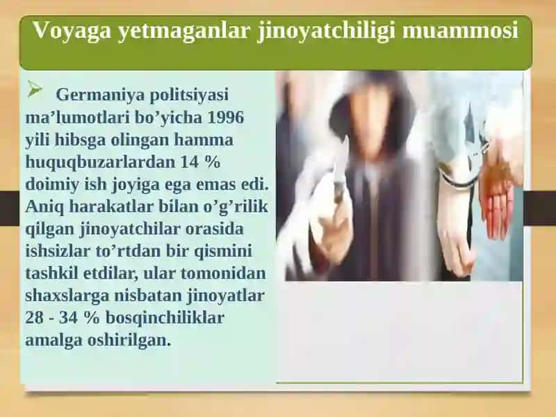 Jinoyatchilik - bolalarda g'ayriqonuniy hatti-harakatning namoyon bo'lish shakli 4