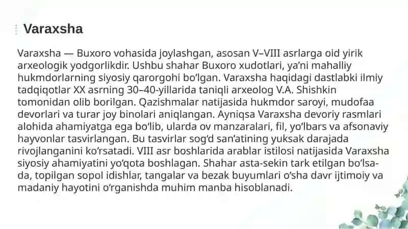 O'rta Osiyoning O'rta asrlar arxeologik yodgorliklari 4
