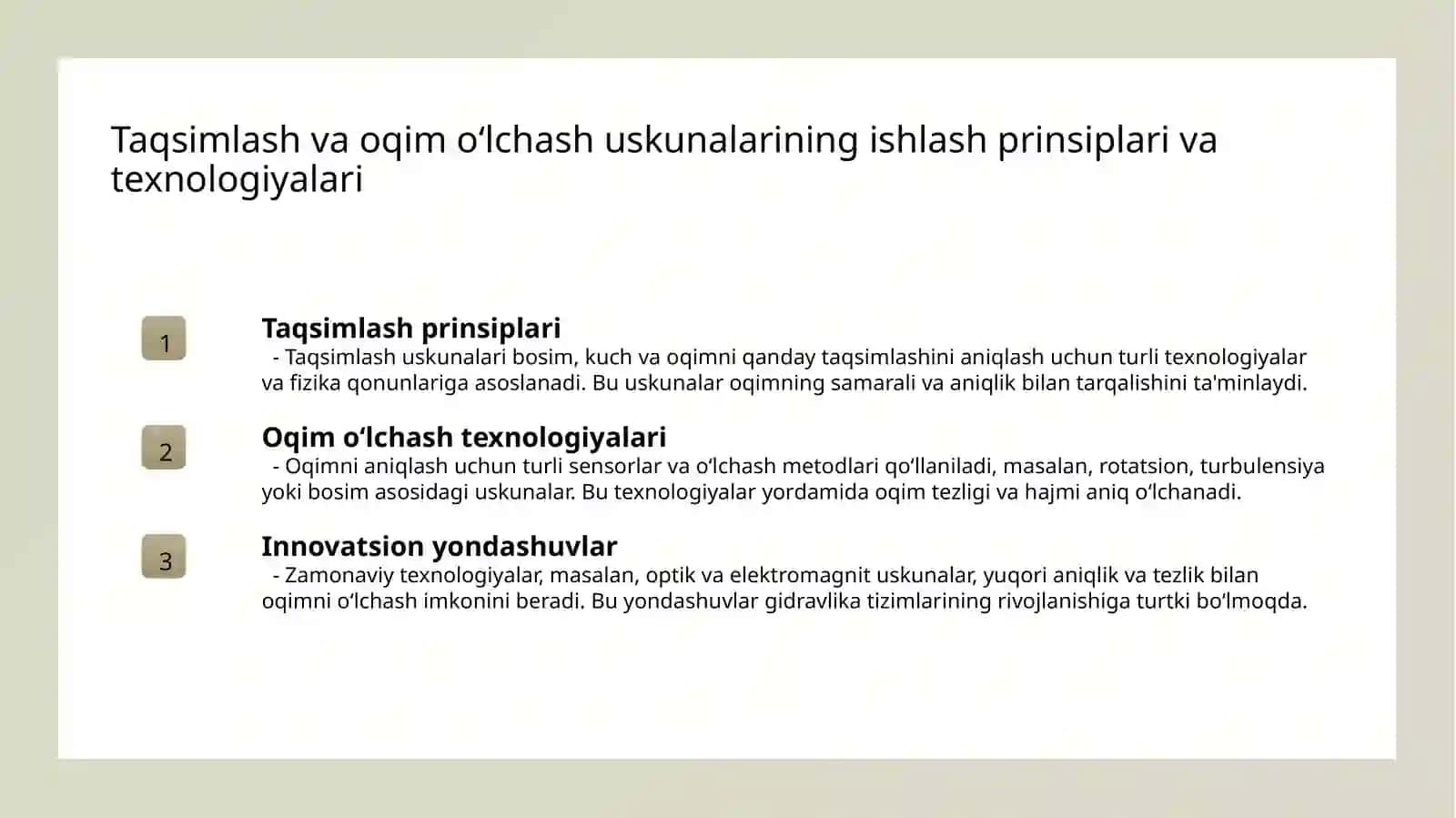 Gidravlika tizimlarida taqsimlash va oqim o‘lchash uskunalari 4