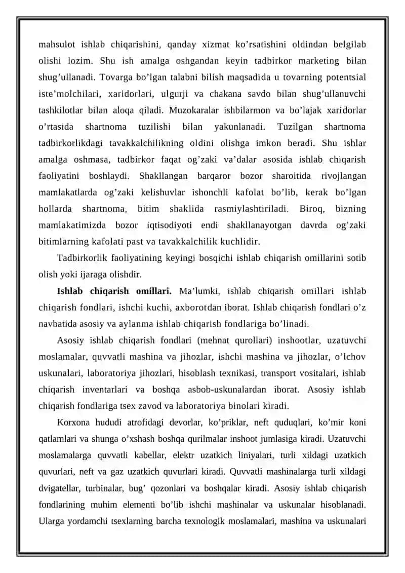 Tadbirkorlik faoliyati turlari 4