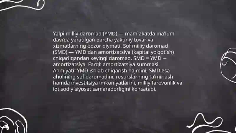 Yalpi ichki mahsulot (YIM): taʼrif va hisoblash usullari 4