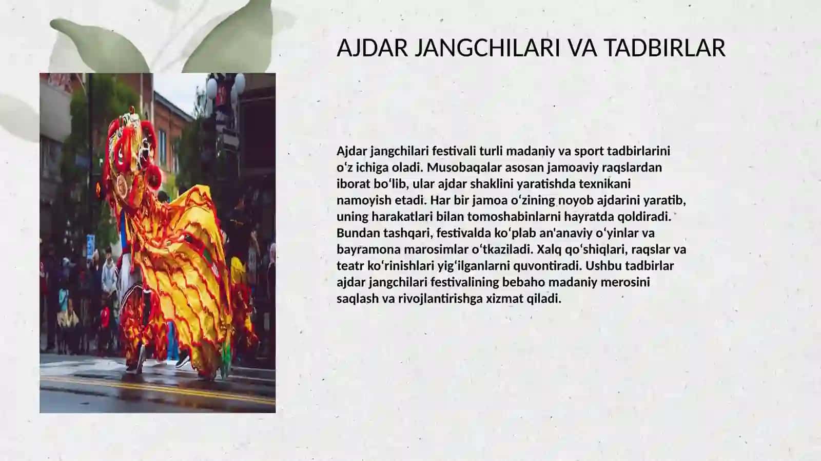 XITOYDA ÕTKAZILADIGAN AJDAR JANGCHILARI FESTIVALI 4