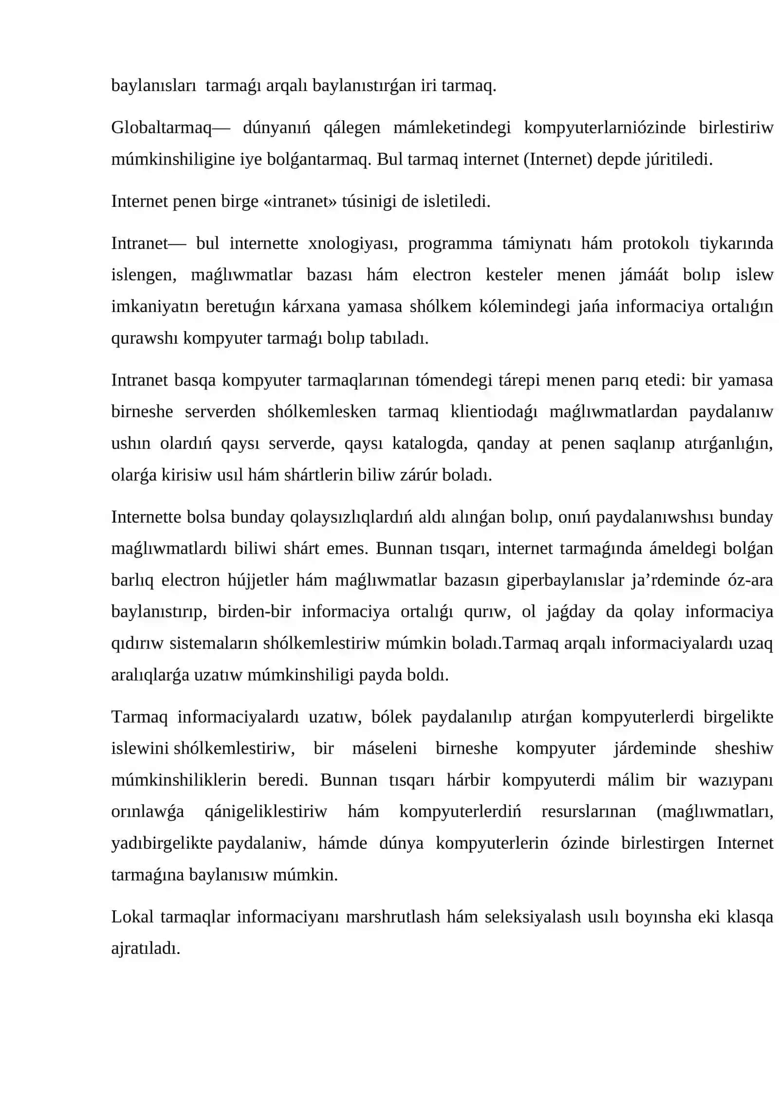 Tarmaqlar Tu'sinigi 4