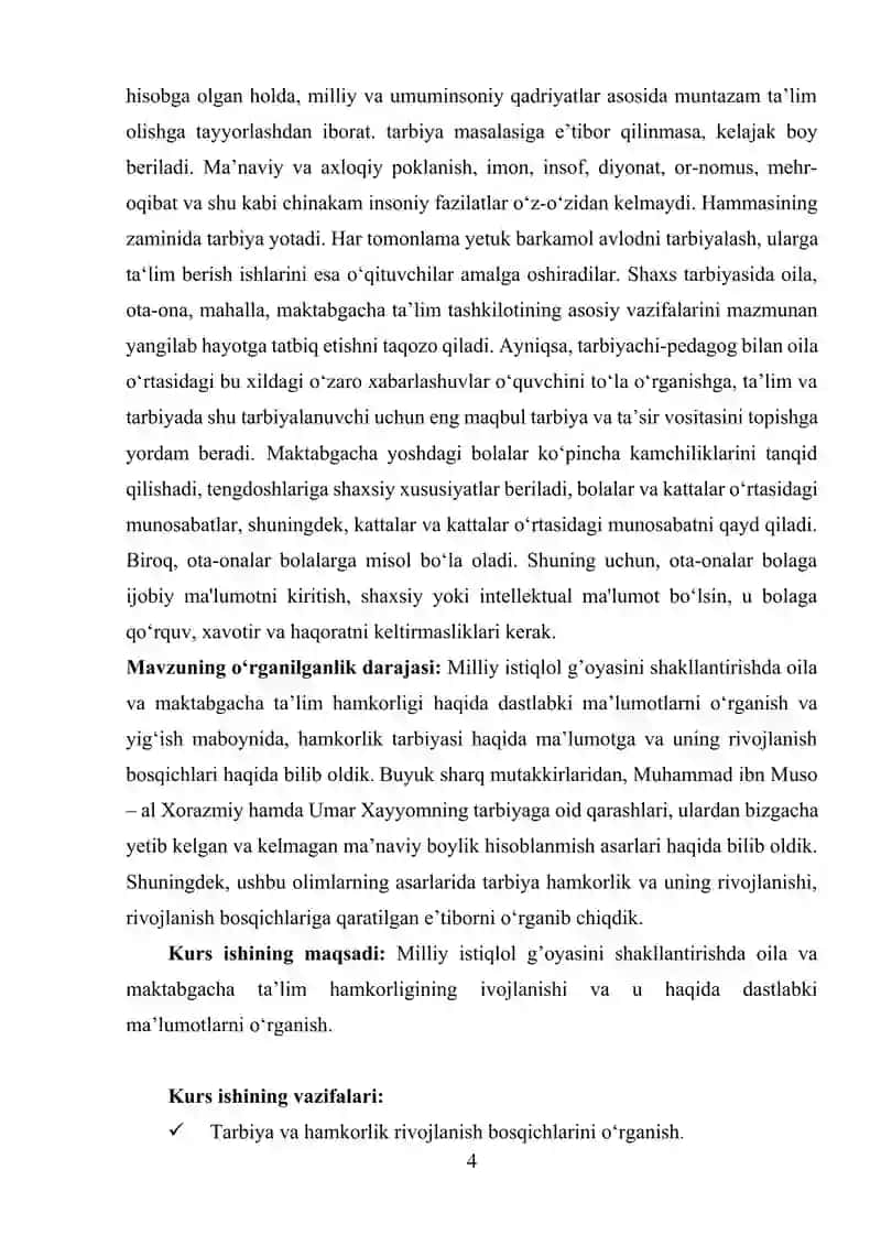 "MAKTABGACHA TA’LIM TARBIYANI TASHKIL ETISH TEXNOLOGIYASI" 4