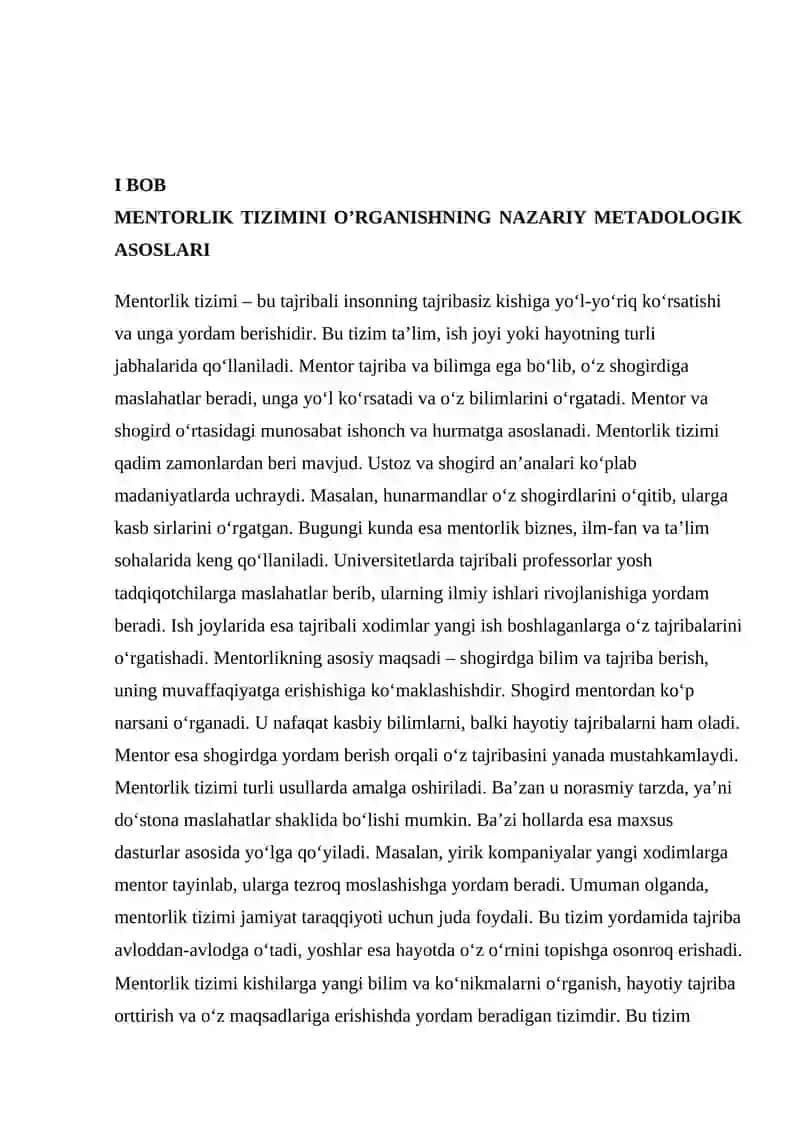 DAVLAT KADRLAR SIYOSATI SAMARADORLIGINI OSHIRISHDA MENTORLIK INSTITUTINI JORIY QILISH MEXANIZMLARI 4