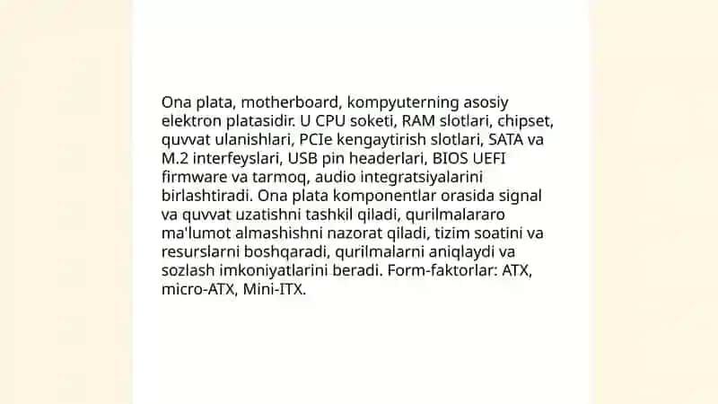 Kompyuterning ichki qurilmalari va ularning vazifasi 4