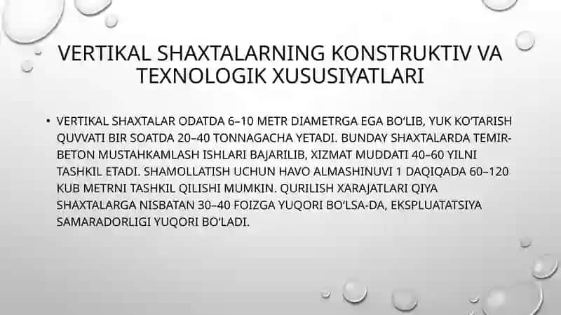 Shaxtalar va shtolnyaami loyihalash turlari va joylashtirish tamoyillari 4