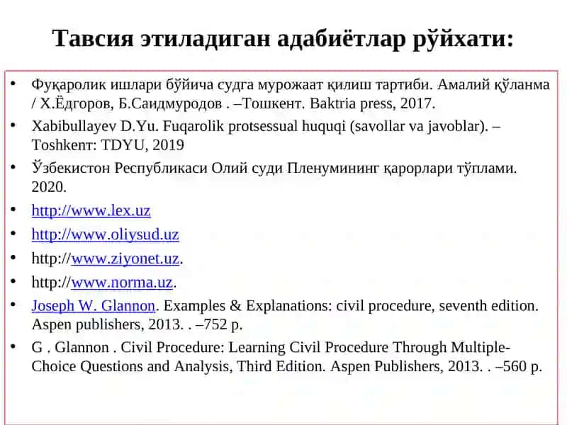 ФУКАРОЛИК ПРОЦЕССУАЛ  ҲУКУКИГА КИРИШ 4