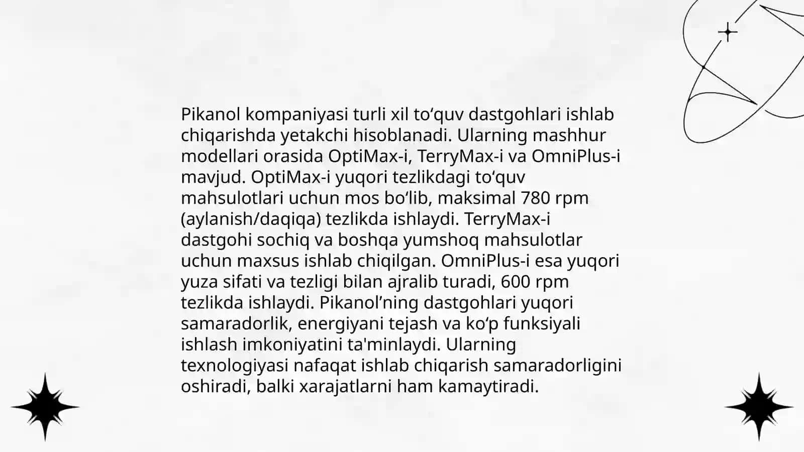Zamonaviy rusumdagi 27 ta Pikanol toʻquv dastgohi oʻrnatilgan korxona sinov laboratoriyasini loyihalash 4