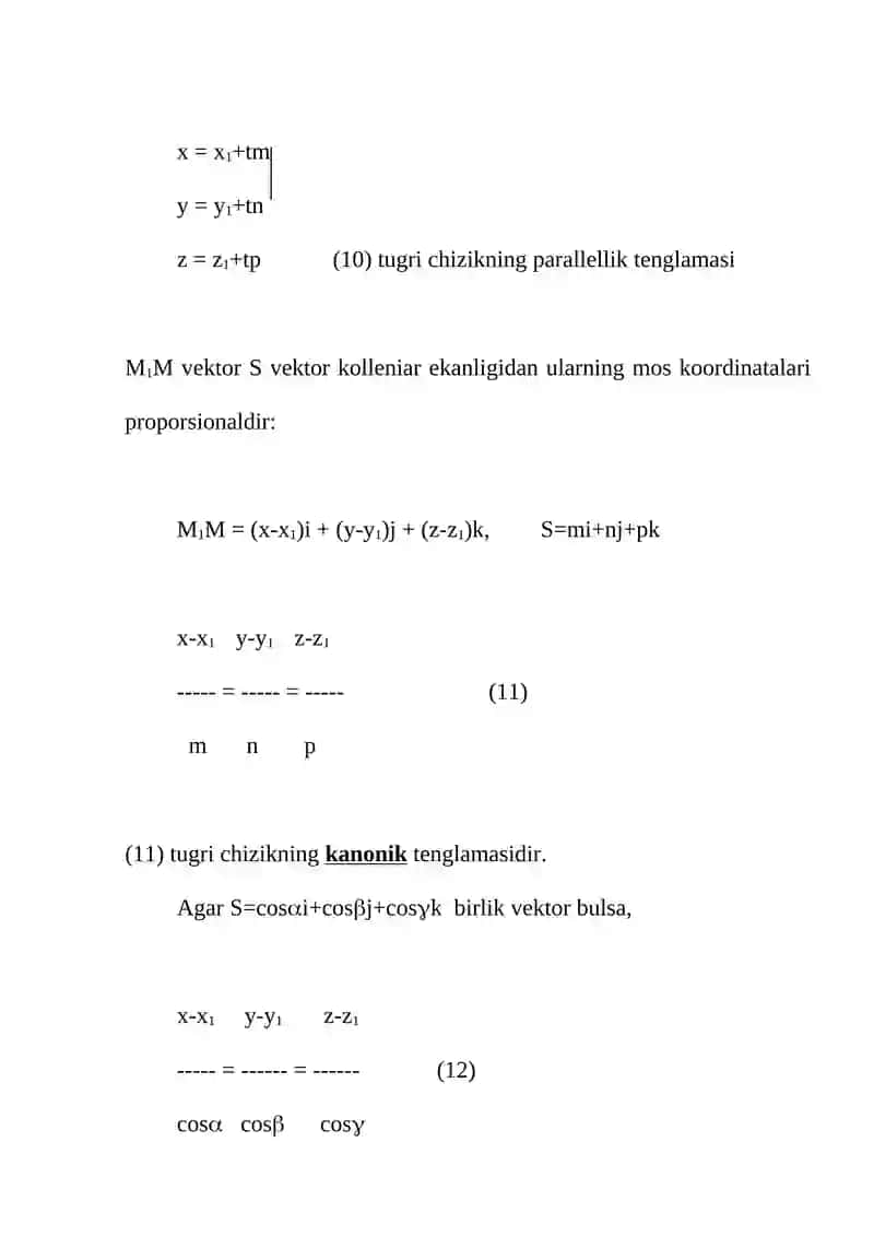 Analitik geometriya elementlari 4