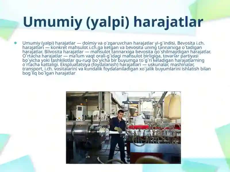 Ishlabchiqarish harajatlari 4