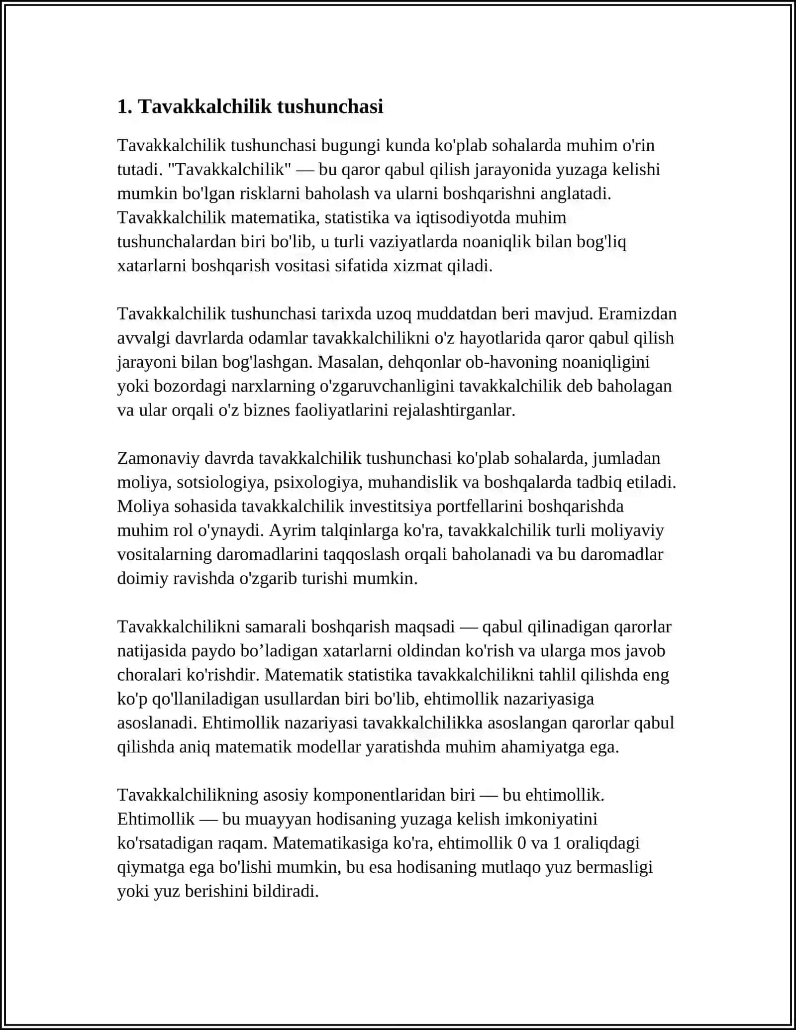 BIZNESDA TAVAKKALCHILIK TUSHUNCHASI VA MOHIYATI 4
