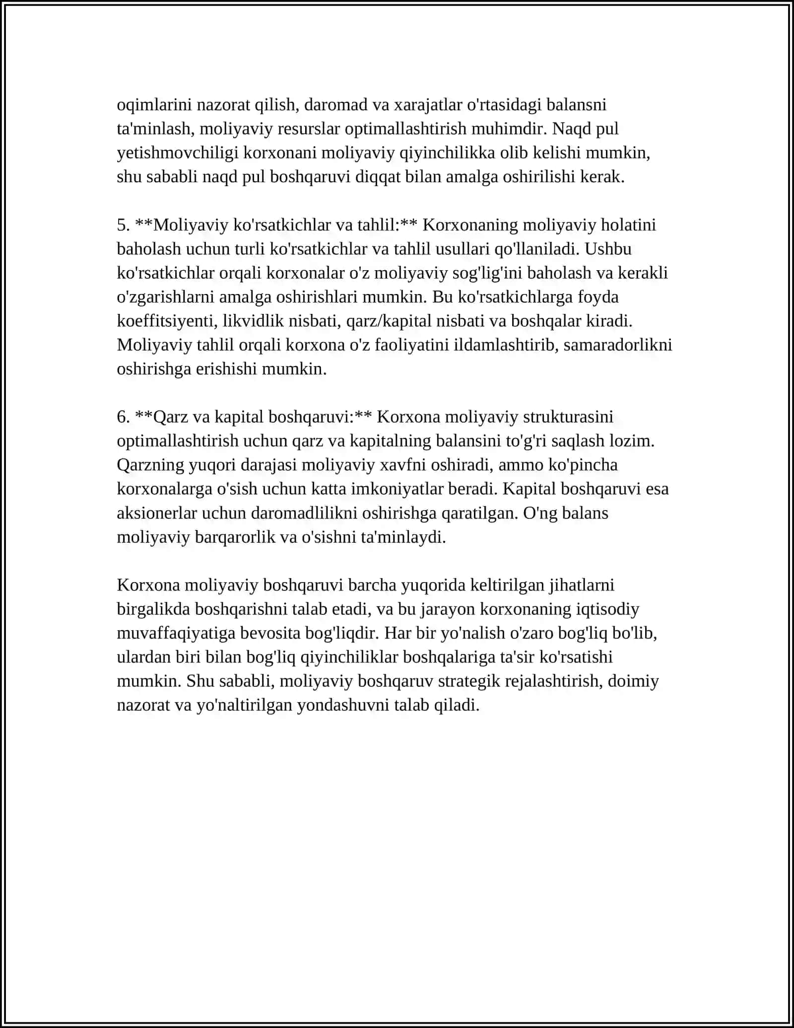 Korxona moliyaviy boshqaruvi 4