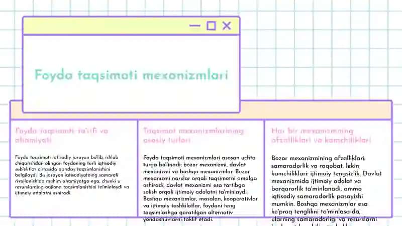 Dorixona iqtisodiyotida foydaning taqsimlanishi 4