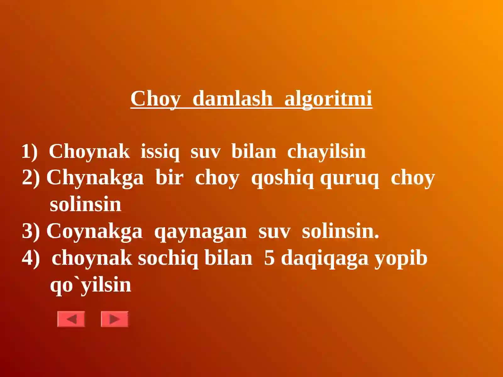 Axborotlarga ishlov berishni algoritmlash 4