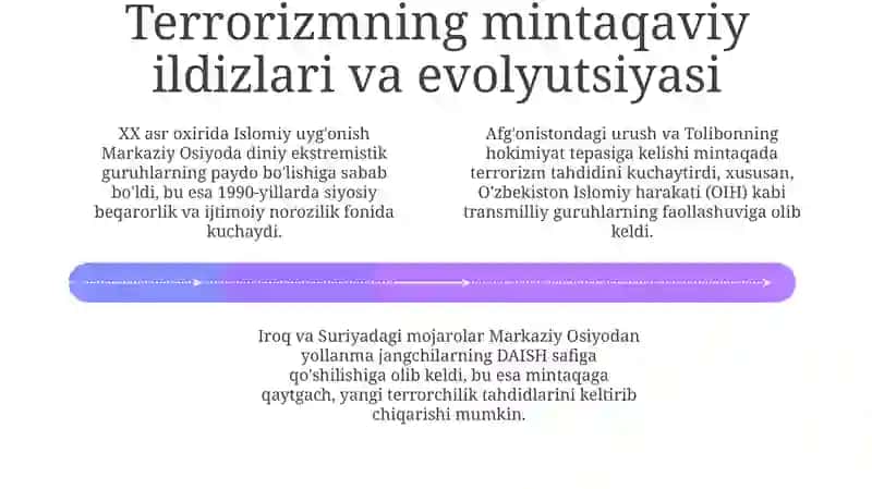Markaziy Osiyoda havfsizlik masalalari, terrorizmga qarshi kurashda O'zbekiston Respublikasi roli 4