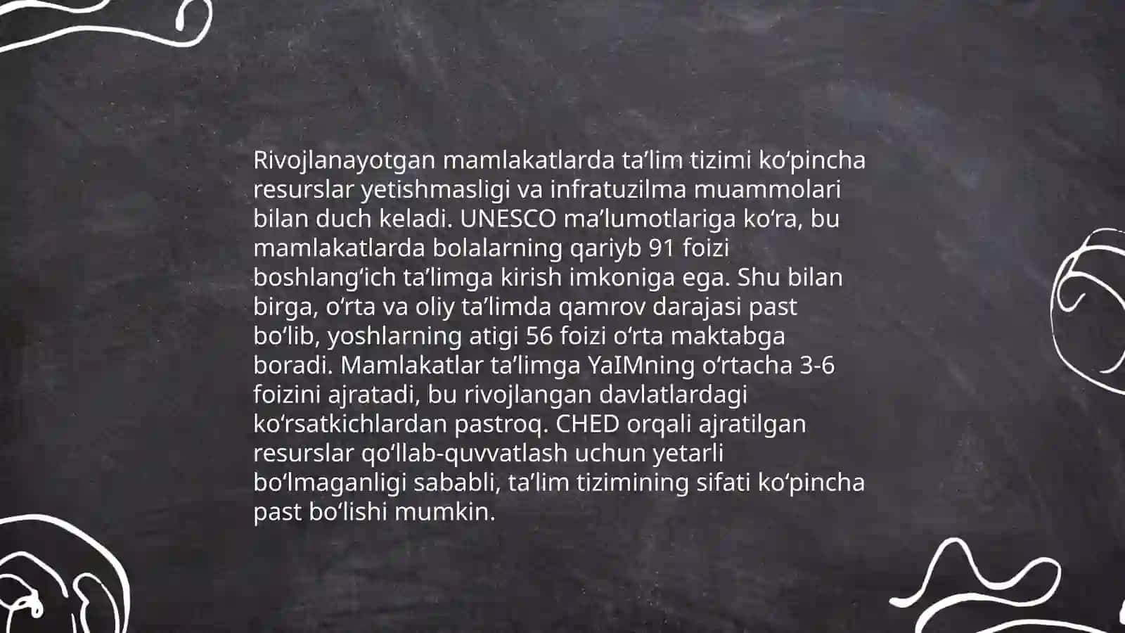 Oʻzbekiston va rivojlanayotgan mamlakatlar taʼlim tizimini tahlil qilish 4
