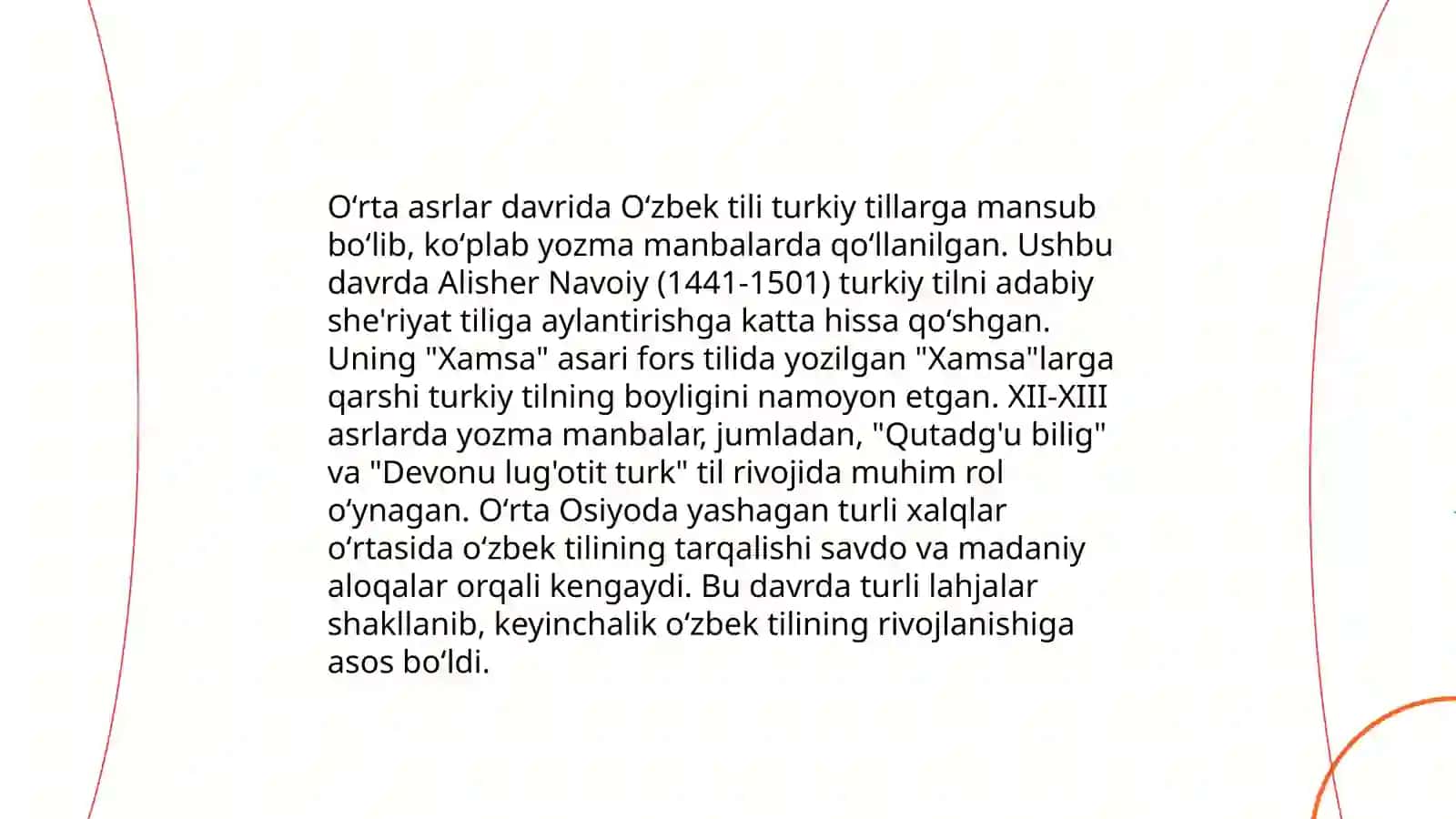 Oʻzbek tilining taraqqiyot bosqichlari 4