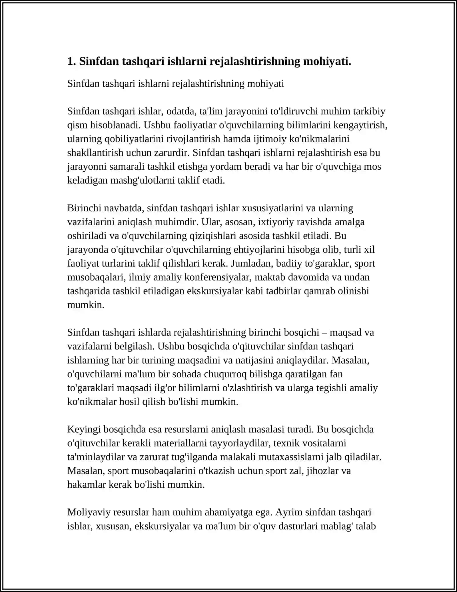 MAKTAB TAJRIBA UCHASTKALARIDA SINFDAN TASHQARI ISHLARNI REJALASHTIRISH YOʻLLARI 4