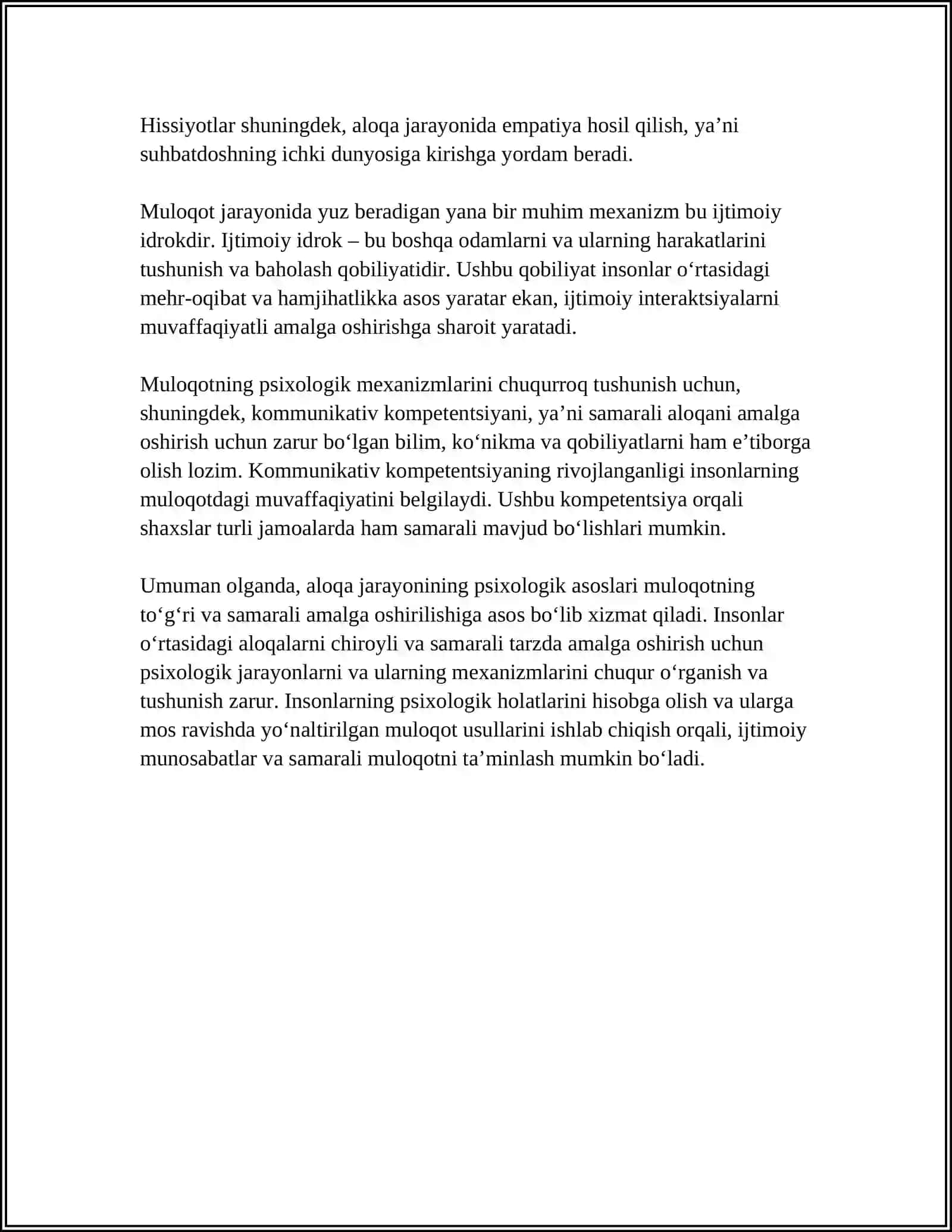 MULOQOTNING PISIXOLIK MEXANIZIMI 4