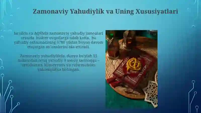 Yahudiylik ta'limoti anʼana va marosimlari 4