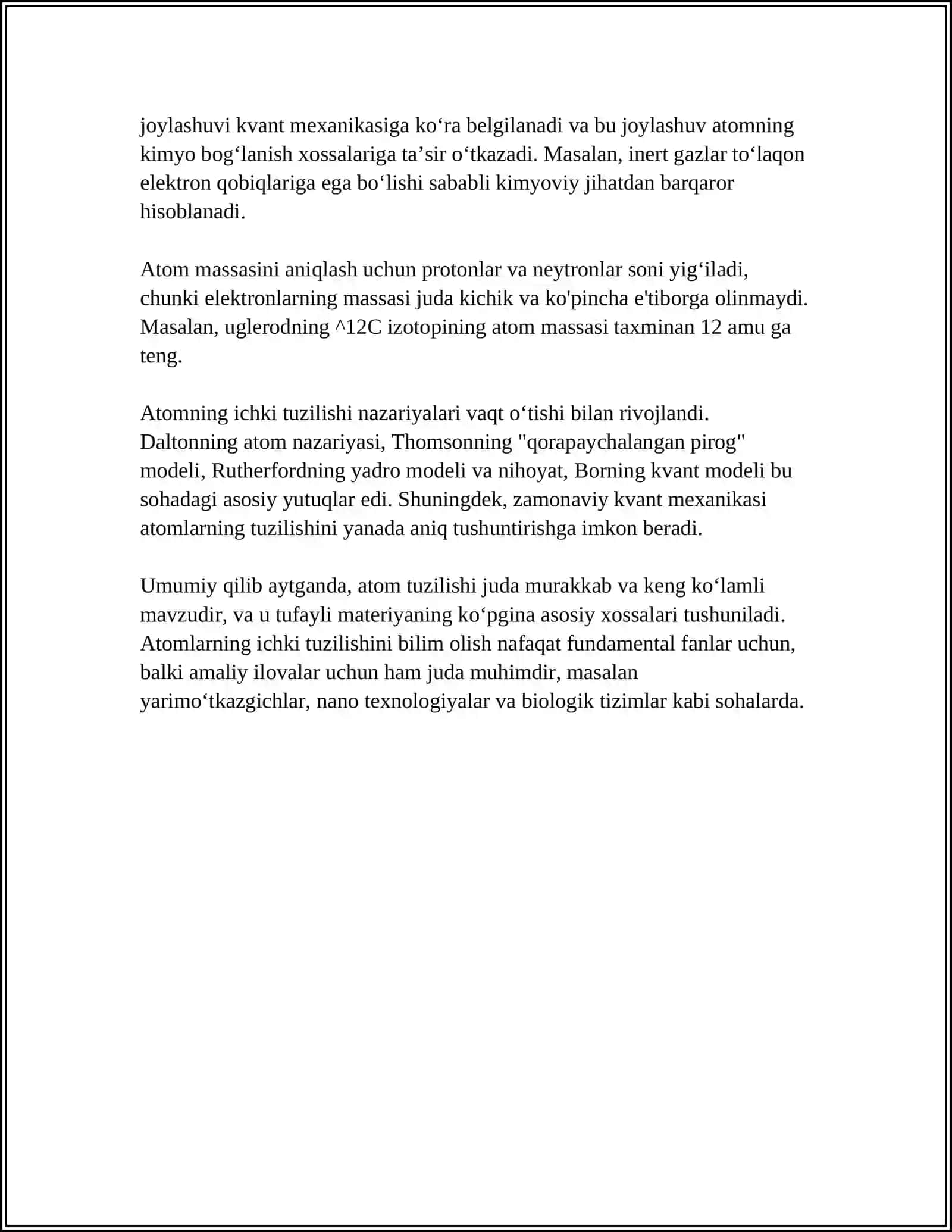 ATOM MOLEKULYAR TAʼLIMOT 4