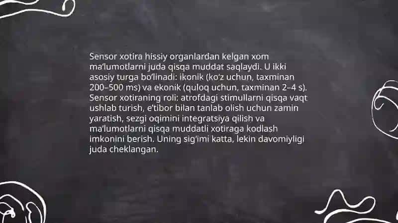 Xotira haqida tushuncha Abdumannonov Yahyobek XTA-25/3 4