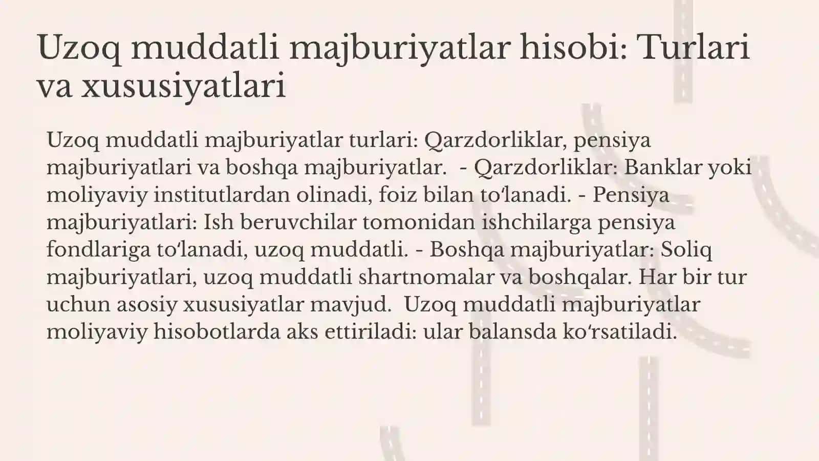 Uzoq muddatli majburiyatlar hisobi 4