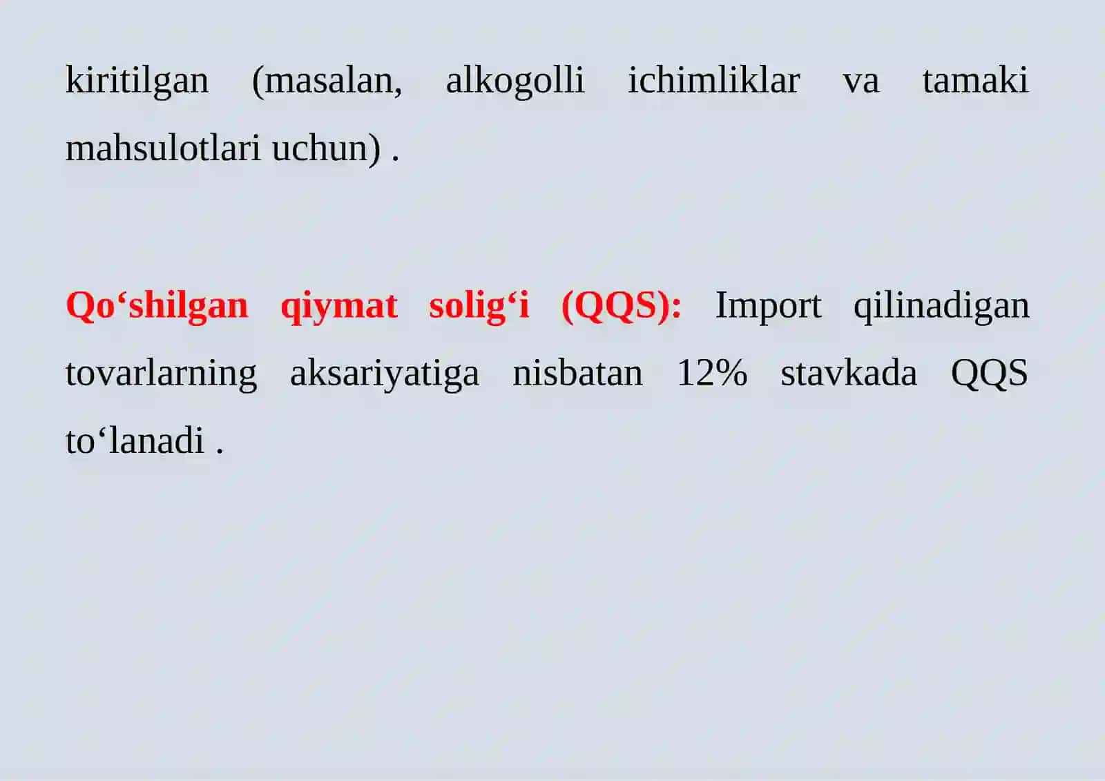 Asosiy Bojxona To'lovlari Turlari 4