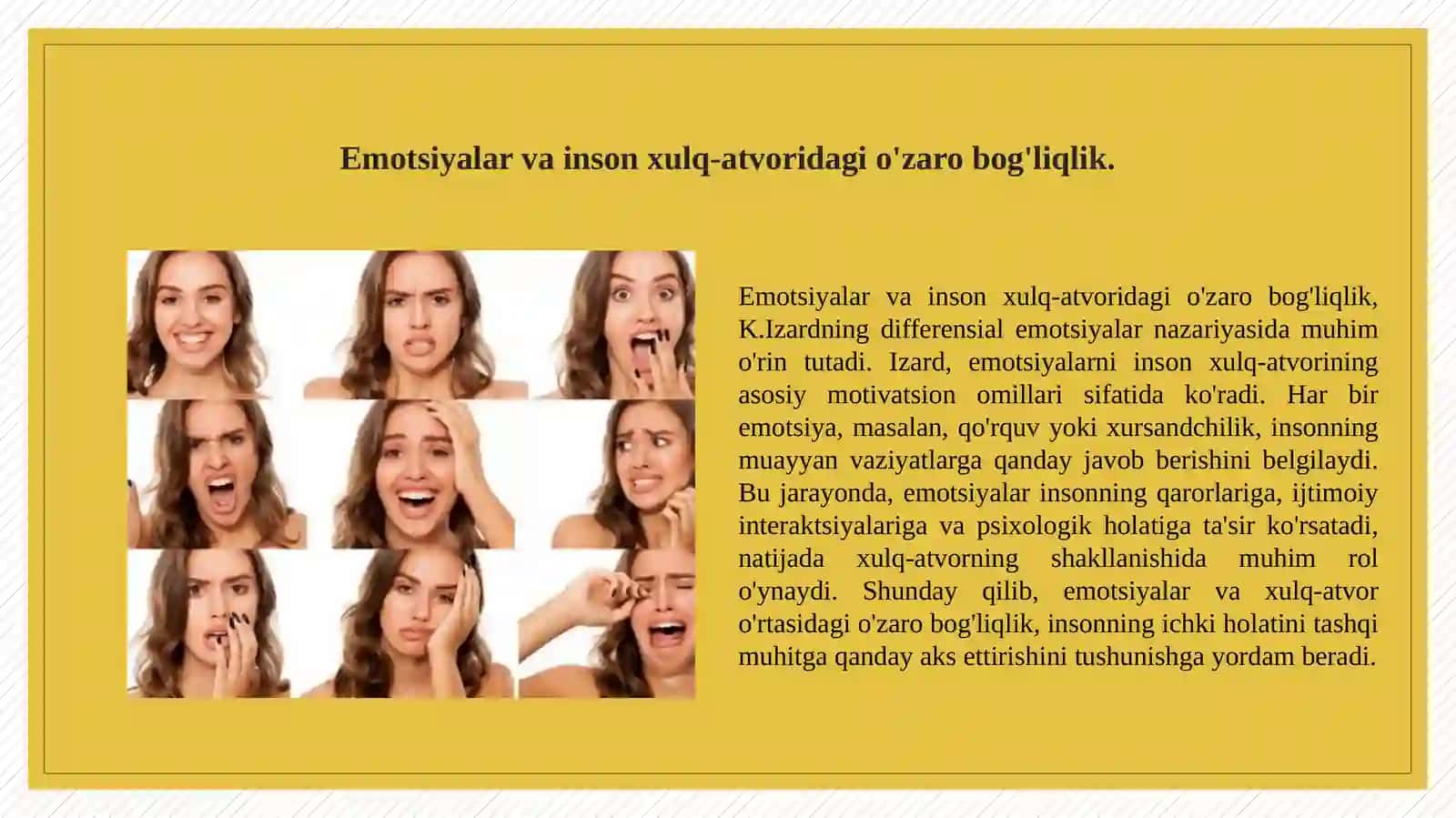 K. Izardning differensial emotsiyalar nazariyasi. 4