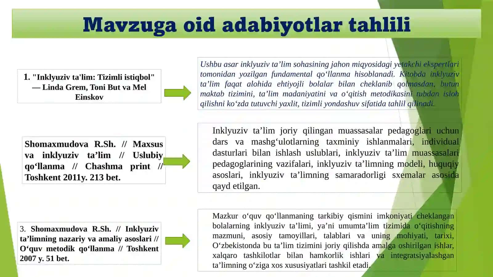 INKLYUZIV TA’LIM JARAYONIDA ALOHIDA TA’LIM EHTIYOJLARI BO‘LGAN BOLALARGA PSIXOLOGIK XIZMATNI TASHKIL ETISH 4