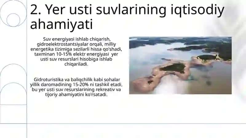 Yer usti suvlarining ahamiyati 4