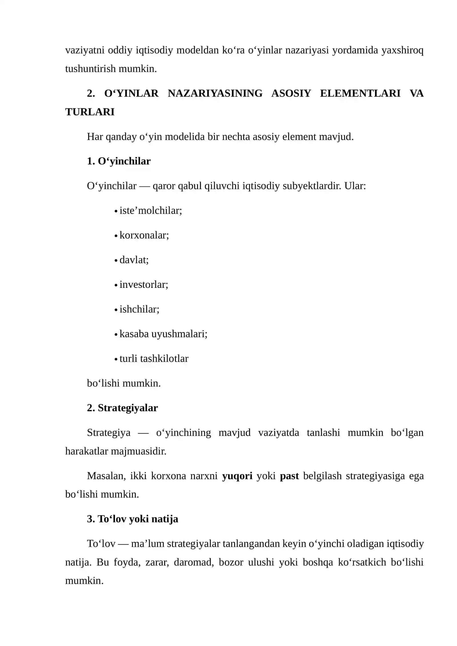 O‘YINLAR NAZARIYASI VA O‘ZARO HAMKORLIKNI OSHIRISH VA MODELLASHTIRISH 4