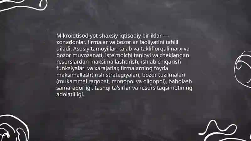 Mikroiqtisodiyot fanining, mazmuni va maqsadi va vazifalari 4
