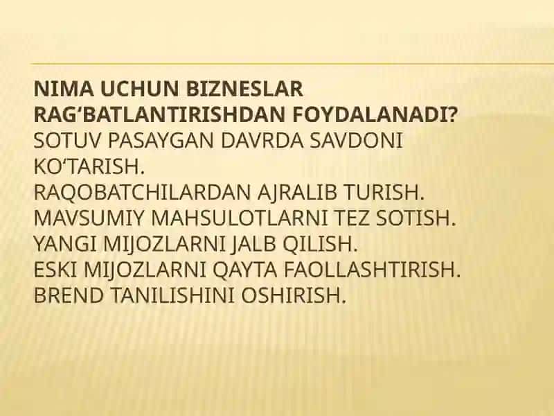 Sotishni rag’batlantrish vositalarini tamoyillari 4