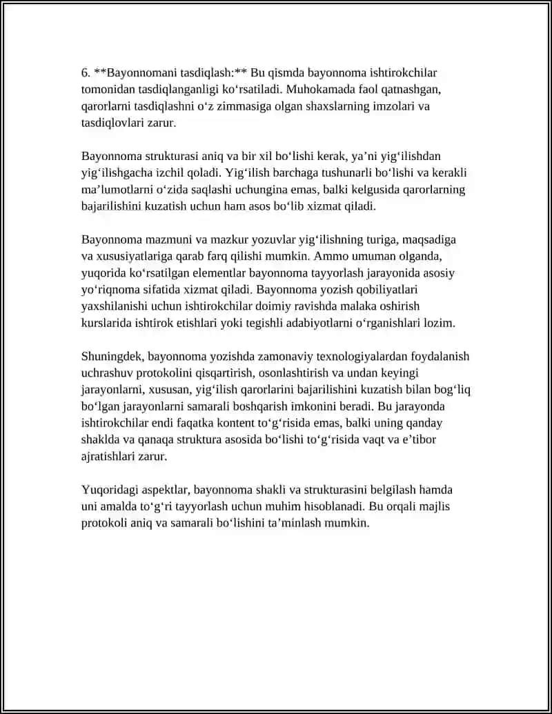 GURUH MAJLIS BAYONNOMASINI TAYYORLASH USTIDA ISHLASH 4