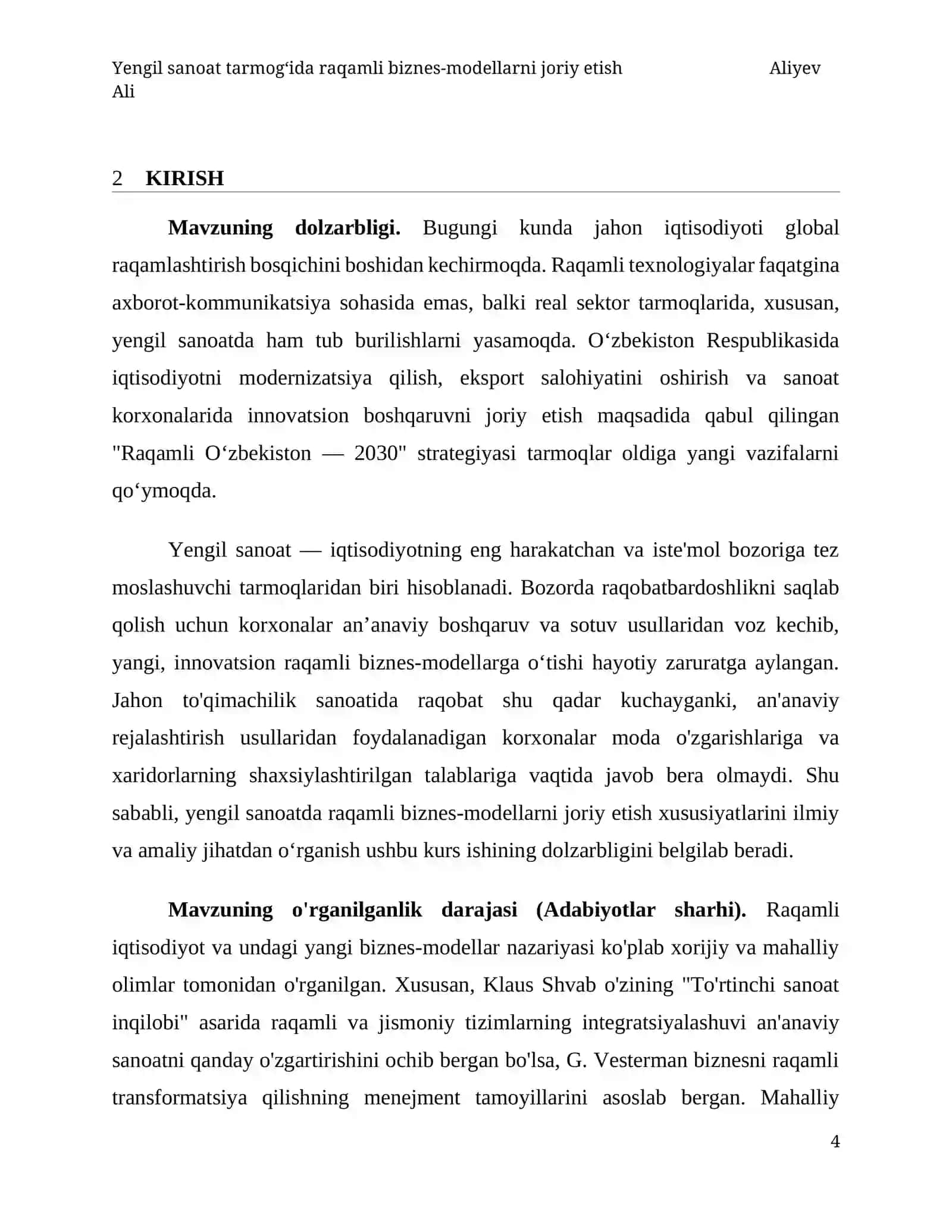Yengil sanoat tarmog‘ida raqamli biznes modellarini joriy etish (Kurs ishi) 4