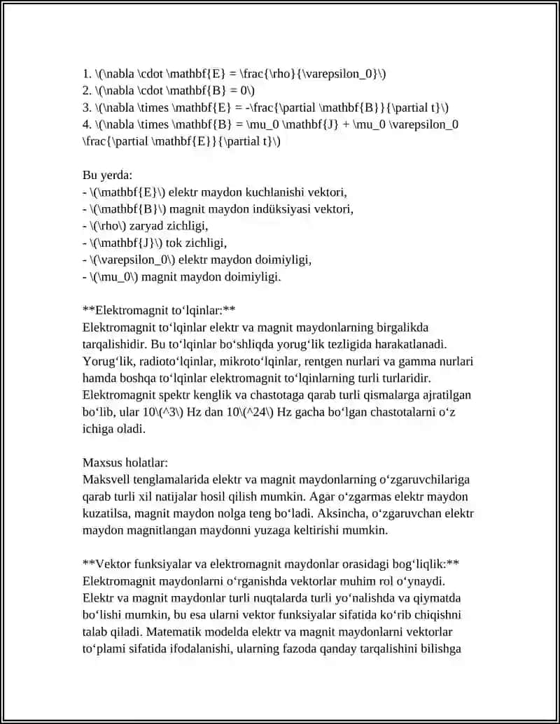 VEKTOR FUNKSIYALARNING ELEKTROTEXNIKA SOHASIDAGI TATBIQLARI 4