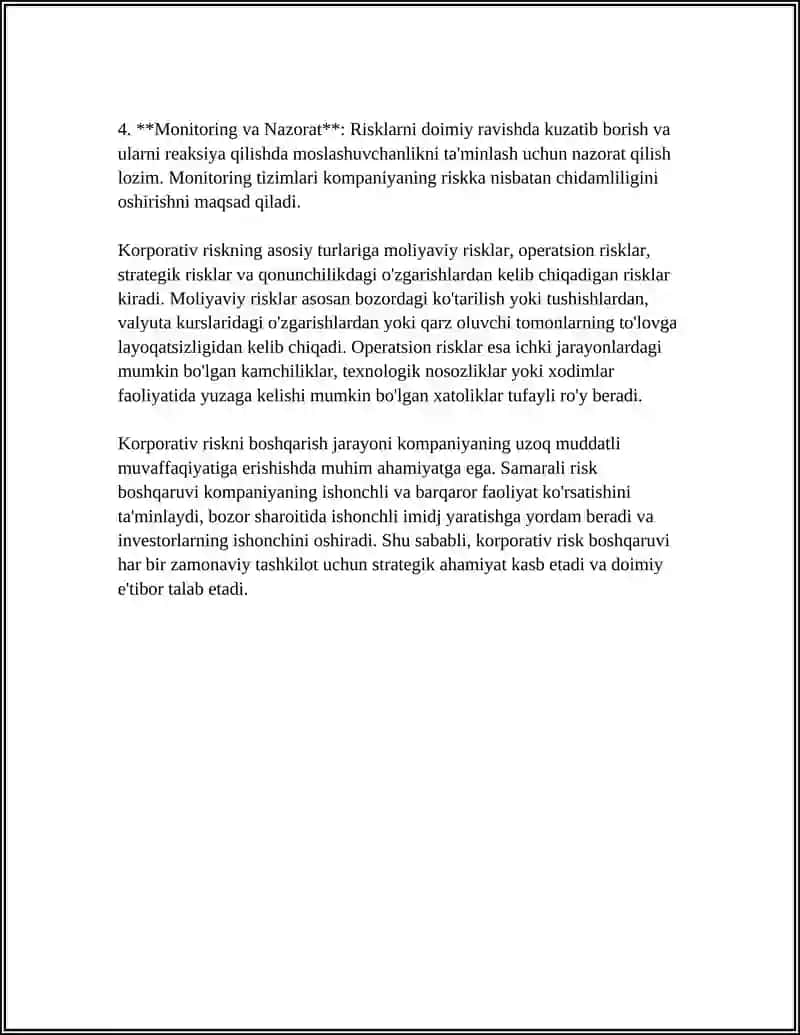 Korporativ Risk Tushunchasi va Uni Tahlil Qilish Usullari 4