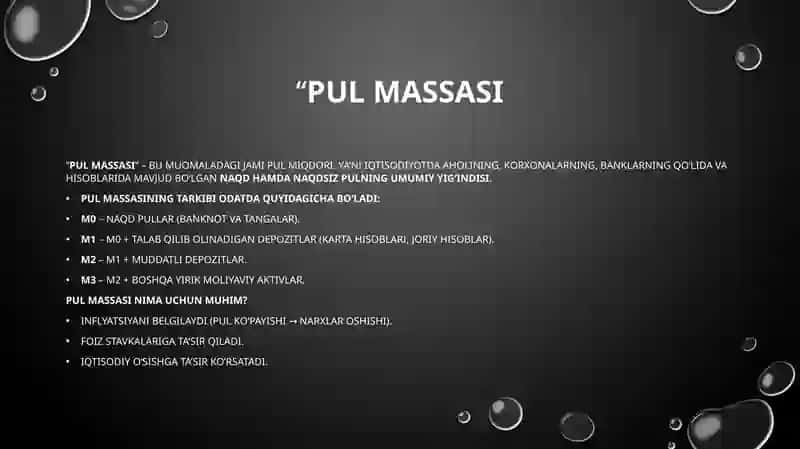 Pul massasi, foiz stavkalari va inflatsiya o‘rtasida iqtisodiy munosabatlar 4