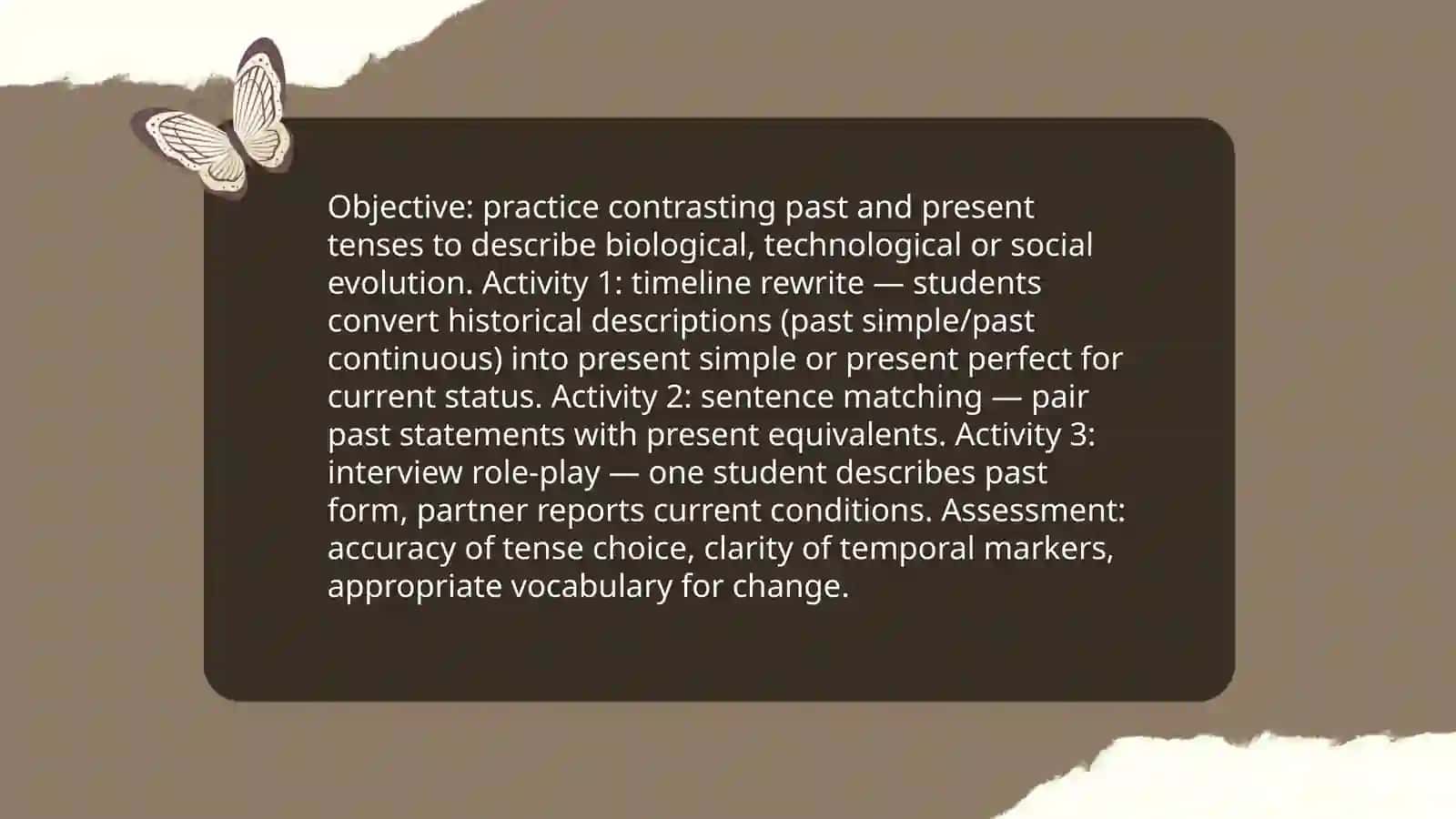 Evolution grammar activities 4