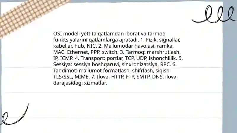 Tarmoq texnalogiyalari va internet xizmatlari 4