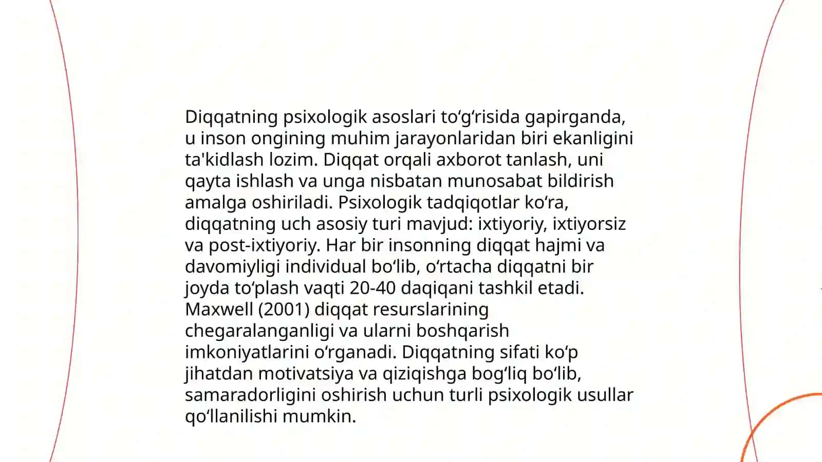 Diqqat haqida tushuncha va uning nerv-fiziologik asoslari 4