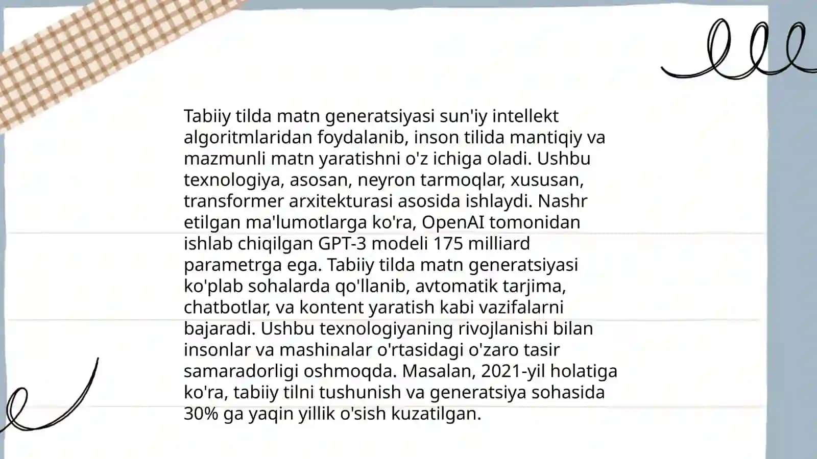 Tabiiy til interfeysi va generatsiyasi 4