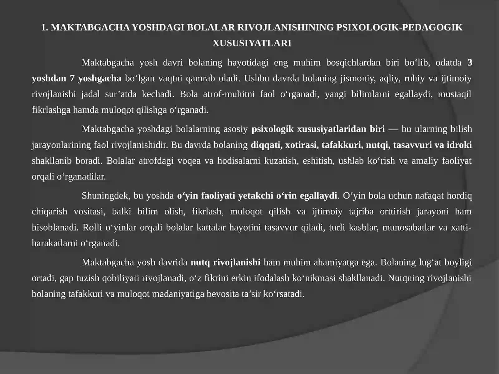 Maktabgacha yoshdagi bolalarni psixologik-pedagogik jihatdan tekshirish 4