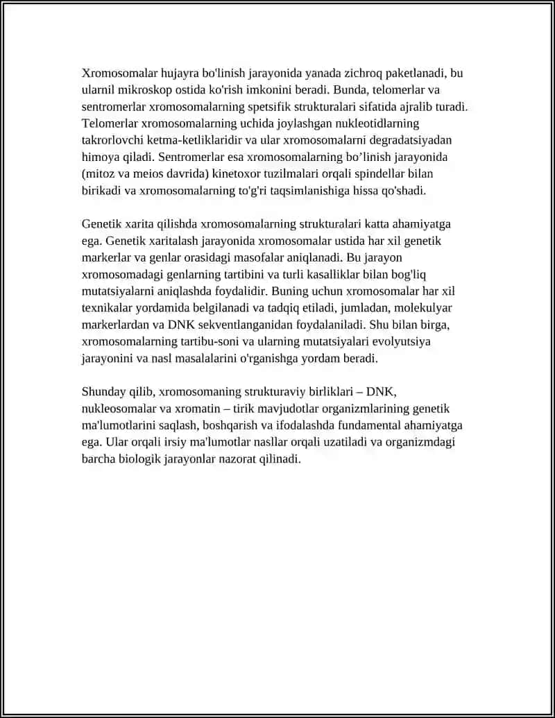 Xromosomaning strukturaviy birliklari: DNK, nukleosomalar va xromatin 4