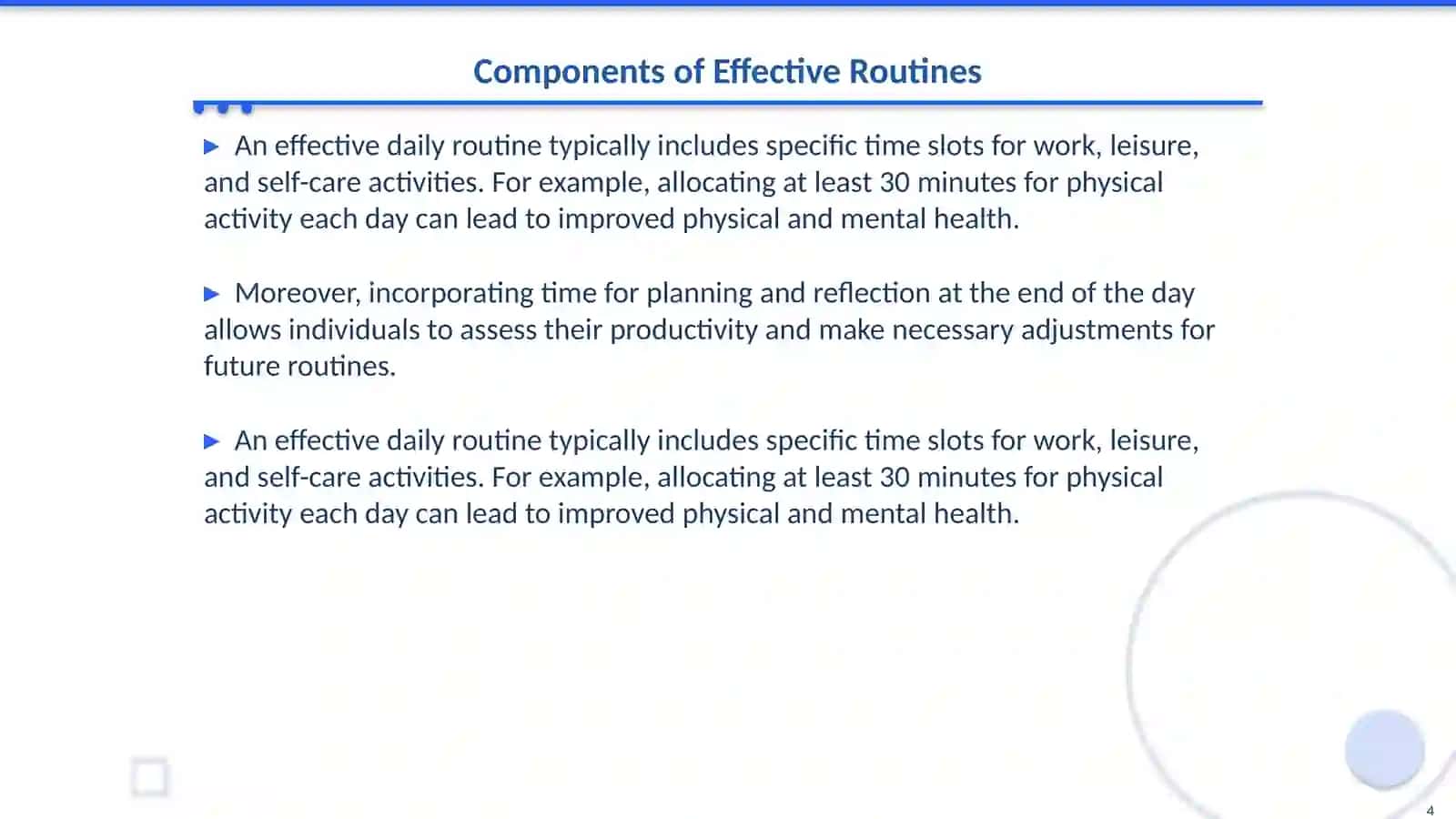 My daily routine and how I manage my time 4